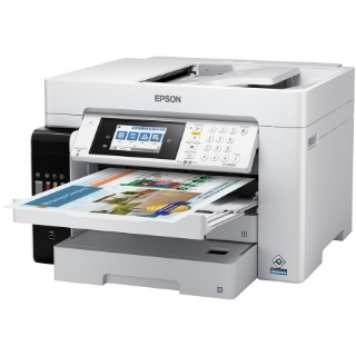 Picture of Epson WorkForce ST-C8090 Inkjet Multifunction Printer-Color-Copier/Fax/Scanner-4800x1200 dpi Print-Automatic Duplex Print-66000 Pages-550 sheets Input-Color Flatbed Scanner-1200 dpi Optical Scan-Color Fax-Wireless LAN-Epson Connect-Mopria