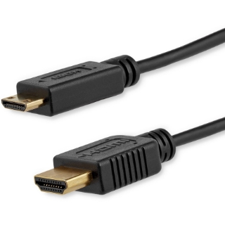 Picture of StarTech.com 6ft Mini HDMI to HDMI Cable with Ethernet, 4K 30Hz High Speed Slim Mini HDMI 1.4 (Type-C) Device to HDMI Adapter Cable/Cord