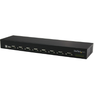 Picture of StarTech.com USB to Serial Hub - 8 Port - COM Port Retention - Rack Mount and Daisy Chainable - FTDI USB to RS232 Hub