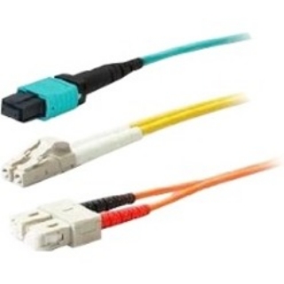 Picture of AddOn 2m ASC (Male) to LC (Male) Yellow OS2 Simplex Fiber OFNR (Riser-Rated) Patch Cable