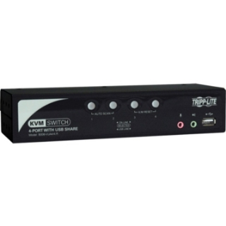 Picture of Tripp Lite 4-Port Desktop KVM Switch Audio, 2-Port USB, On-Screen Display & Cables