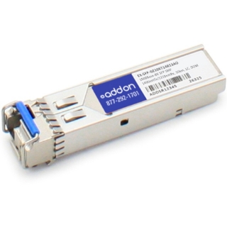 Picture of AddOn Juniper Networks EX-SFP-GE10KT14R13 Compatible TAA Compliant 1000Base-BX SFP Transceiver (SMF, 1490nmTx/1310nmRx, 10km, LC, DOM)