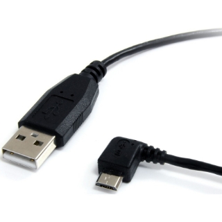 Picture of StarTech.com 1 ft Micro USB Cable - A to Left Angle Micro B