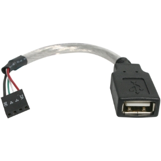 Picture of StarTech.com StarTech.com 6in USB 2.0 Cable - USB A to USB 4 Pin Header F/F USB A Female to Motherboard Header Adapter - USB cable - 4 pin USB Type A (F) - 4 pin MPC (F) - 15 cm