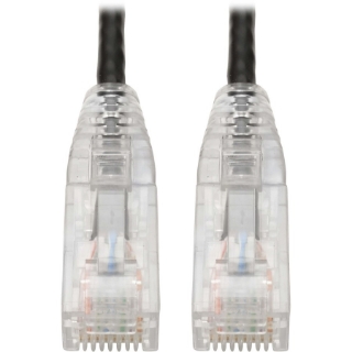 Picture of Tripp Lite Cat6 UTP Patch Cable (RJ45) - M/M, Gigabit, Snagless, Molded, Slim, Black, 8 in