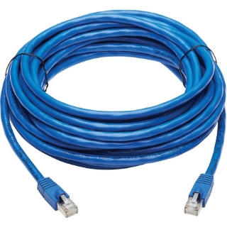 Picture of Tripp Lite Cat6a Patch Cable F/UTP Snagless w/ PoE 10G CMR-LP Blue M/M 30ft