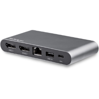 Picture of Star Tech.com USB C Dock - 4K Dual Monitor DisplayPort Docking Station - 100W Power Delivery Passthrough, GbE, 2x USB-A - Multiport Adapter