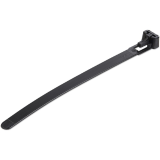 Picture of StarTech.com 5"(12cm) Reusable Cable Ties, 1-1/8"(30mm) Dia. 50lb(22Kg) Tensile Strength, Nylon, In/Outdoor, UL Listed, 100 Pack, Black