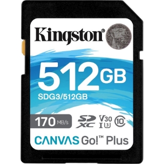 Picture of Kingston Canvas Go! Plus 512 GB Class 10/UHS-I (U3) SDXC