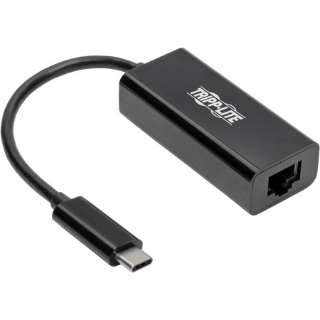 Picture of Tripp Lite USB C to Gigabit Ethernet Adapter USB Type C to Gbe 10/100/1000 Thunderbolt 3 Compatible Black