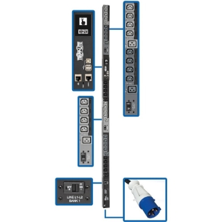 Picture of Tripp Lite 3-Phase PDU Switched 14.5kW 200/208/240V 24 C13;6 C19; IEC 309 60A