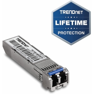 Picture of TRENDnet SFP to RJ45 100Base-FX Multi-Mode LC Module, TE100-MGBFX, Compatible with Mini-GBIC, Supports 1310 nm, Up to 155 Mbps, Hot-Pluggable, Up to 2 Km (1.2 Miles), Lifetime Protection