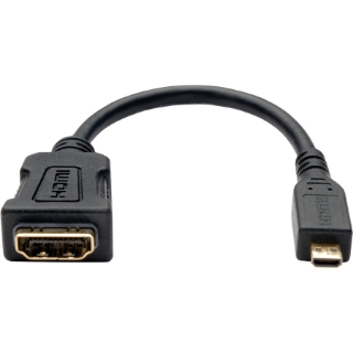 Picture of Tripp Lite 6in Micro HDMI to HDMI Adapter Converter HDMI Male Type D to HDMI Female M/F 6"