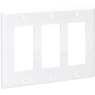 Picture of Tripp Lite Triple-Gang Faceplate, Decora Style - Vertical, White