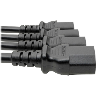 Picture of Tripp Lite Y Splitter Computer Power Cord 10A 18AWG C14 to 4xC13 Black 18in