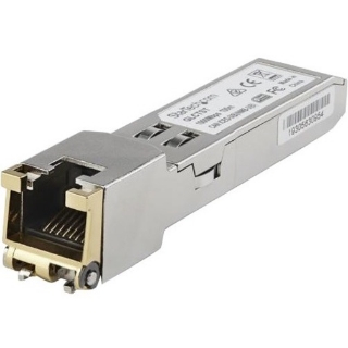 Picture of StarTech.com Juniper SFP-1GE-FE-E-T Compatible SFP Module - 1000BASE-T - 1GE Gigabit Ethernet SFP to RJ45 Cat6/Cat5e Transceiver - 100m