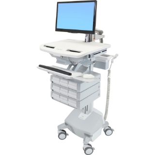Picture of Ergotron StyleView Electric Lift Cart with LCD Arm, LiFe Powered, 9 Drawers (3x3)
