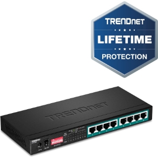 Picture of TRENDnet 8-Port Gigabit Long Range Poe+ Switch; TPE-LG80;65W Poe Budget; Ethernet/Network Switch; Long-Range Poe+ Extends Range Up to 200M (656 ft.); 16 Gbps Switching Capacity; Lifetime Protection