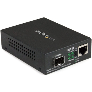 Picture of StarTech.com Gigabit Ethernet Fiber Media Converter with Open SFP Slot - Supports 10/100/1000 Networks