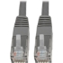 Picture of Tripp Lite Cat6 Cat5e Gigabit Molded Patch Cable RJ45 M/M 550MHz Gray 35ft 35'