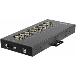 Picture of StarTech.com USB to RS232/RS485/RS422 8 Port Serial Hub Adapter - Industrial Metal USB 2.0 to DB9 Serial Converter - Din Rail Mountable