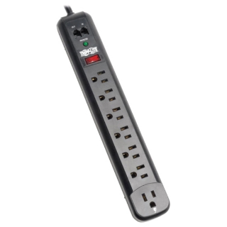 Picture of Tripp Lite Surge Protector Power Strip 120V Right Angle 7 Outlet RJ11 Black