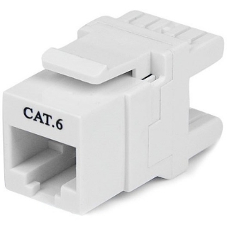 Picture of StarTech.com 180&deg; Cat 6 Keystone Jack - RJ45 Ethernet Cat6 Wall Jack White - 110 Type