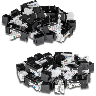 Picture of TRENDnet Cat6 RJ45 Keystone Jack 50-Pack Bundle, Compatible With Cat5,Cat5e,Cat6 Cabling, Use With The TC-KP24 Or TC-KP48 Blank Keystone Patch Panels (Sold Separately), Black, TC-K50C6BK