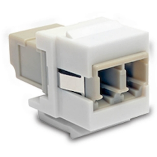 Picture of Tripp Lite Duplex Multimode Fiber Coupler, Keystone Jack - LC to LC, White