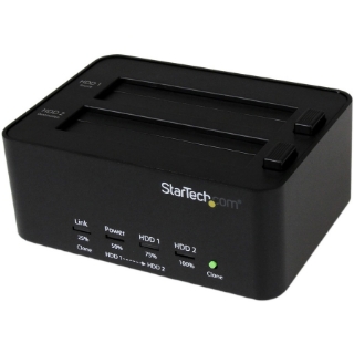 Picture of StarTech.com USB 3.0 SATA Hard Drive Duplicator & Eraser Dock - Standalone 2.5/3.5in HDD & SSD Eraser and Cloner