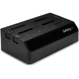 Picture of StarTech.com USB 3.0 to 4-Bay SATA 6Gbps Hard Drive Docking Station w/ UASP & Dual Fans - 2.5/3.5in SSD / HDD Dock