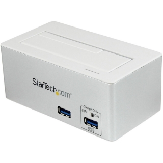 Picture of StarTech.com USB 3.0 SATA Hard Drive Docking Station SSD / HDD with integrated Fast Charge USB Hub and UASP For SATA 6 Gbps - White