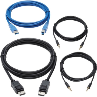 Picture of Tripp Lite Cable Kit DisplayPort KVM Cable Kit for Tripp Lite B005-DPUA2-K and B005-DPUA4 KVM, 4K DP, USB 3.1, 3.5 mm, 10 ft.