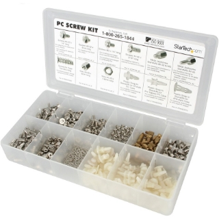 Picture of StarTech.com Deluxe Assortment PC Screw Kit - Screw Nuts and Standoffs - Assortment Of 12 Common PC Case Screws - Screw kit